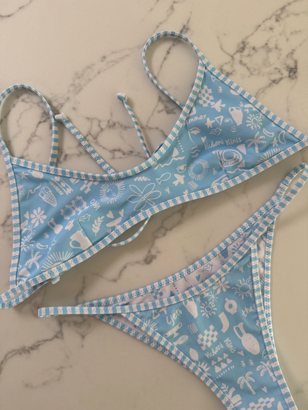 Kulani Kinis Bralette Top & Tanning Thong Bikini SET - Cloud Kisses - Size XS - Picture 3 of 11